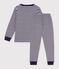 Children's stripy tube knit pyjamas blue/ecru