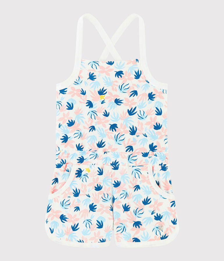 Girls' Terry Playsuit white/multicolor