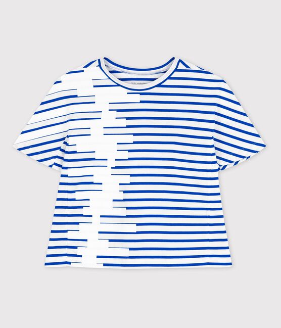 Hyères edition women's Breton top ECUME white/DELFT blue
