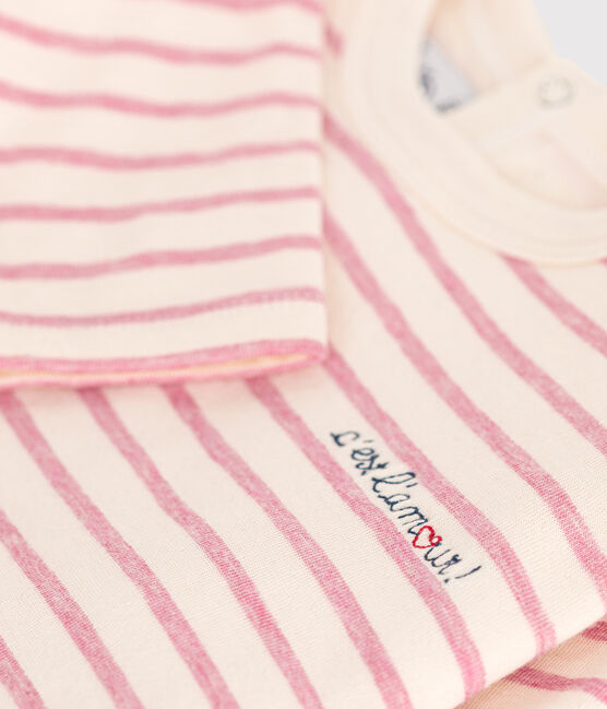 Babies' long-sleeved tube it T-shirt AVALANCHE pink/ROSELINE