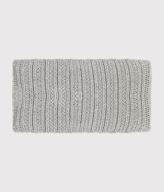 Babies' fleece-lined knitted snood CHATON CHINE grey