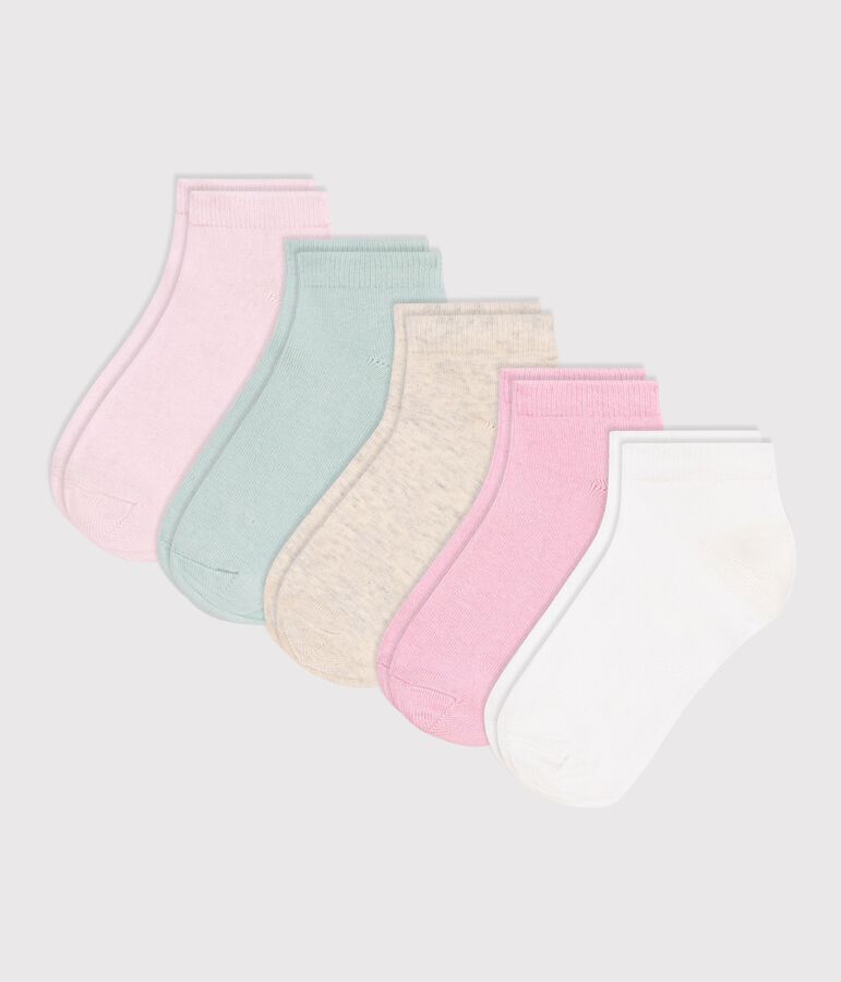 Children's plain cotton socks - 5-pack multicolor