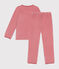 Children's plain velvet pyjamas ROSEWOOD pink