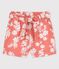 Girls' Gingham Poplin Shorts PAPAYE pink/MARSHMALLOW