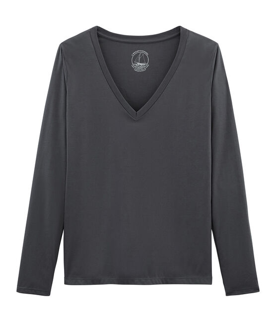 Women's long-sleeved sea island cotton t-shirt MAKI grey