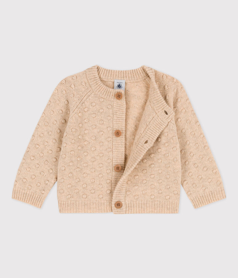 Babies' Wool Knit Cardigan Ecru