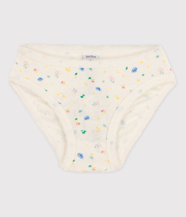 Girls' Cotton Briefs white/multicolor
