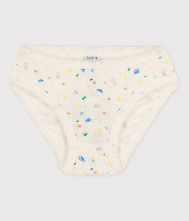 Girls' Cotton Briefs white/multicolor