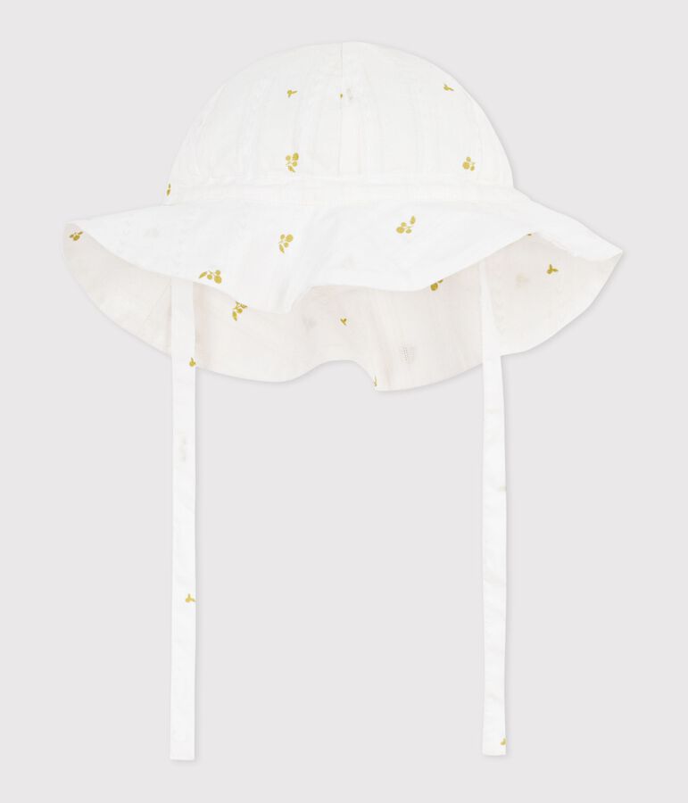 Baby girls' floral print wide brimmed floppy hat green/green