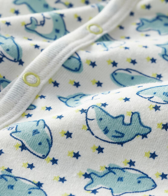 Babies' Ribbed Sleepsuit MARSHMALLOW white/MULTICO white