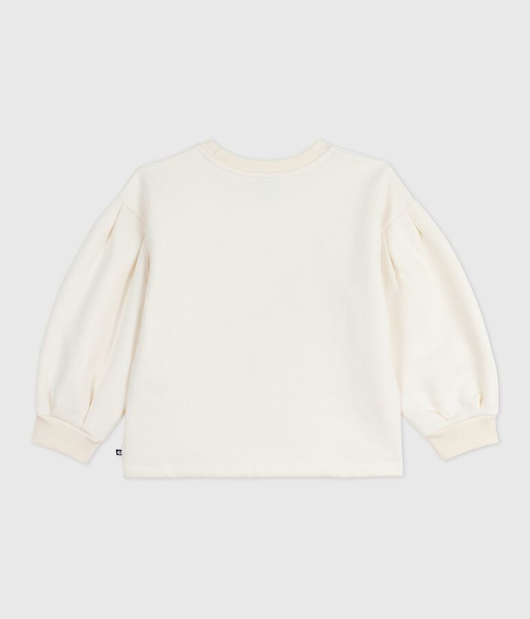 Children's printed cotton sweatshirt Ecru