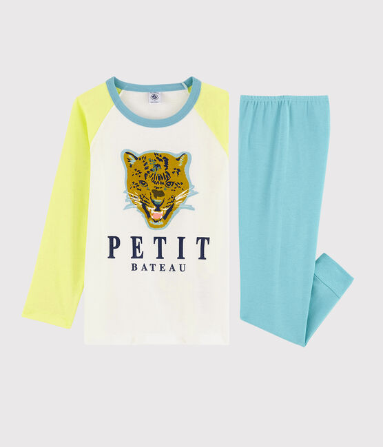 Boys' Leopard Print Cotton Pyjamas SUNNY yellow/MULTICO white