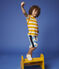Boys' Short-Sleeved Jersey Polo Shirt TEHONI yellow/MARSHMALLOW white
