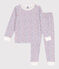 Girls' Floral Cotton Pyjamas MARSHMALLOW white/MULTICO white