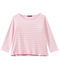 Women's striped long-sleeve tee BABYLONE pink/MARSHMALLOW white