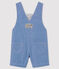 Babies' Canvas Dungarees SURF blue/ECUME white