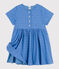 Girls' Short-sleeved English embroidery Dress GAULOISE blue