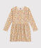 Little girls' long-sleeved tube knit dress AVALANCHE white/MULTICO