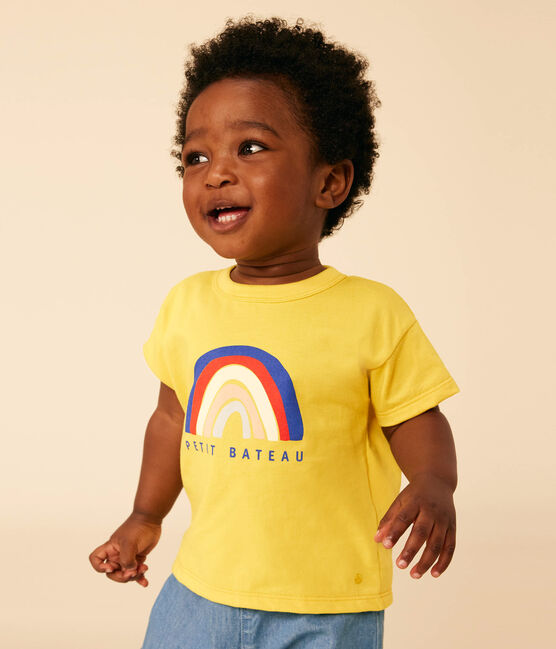 Babies' Short-Sleeved Lightweight Jersey T-Shirt NECTAR yellow