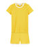 Girls' short Pyjamas HONEY yellow/MARSHMALLOW white