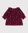 Babies' long-sleeved floral-print velour dress red/multicolor