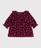 Babies' long-sleeved floral-print velour dress red/multicolor