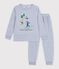 Children's plain velour pyjamas with a skier motif POLAIRE