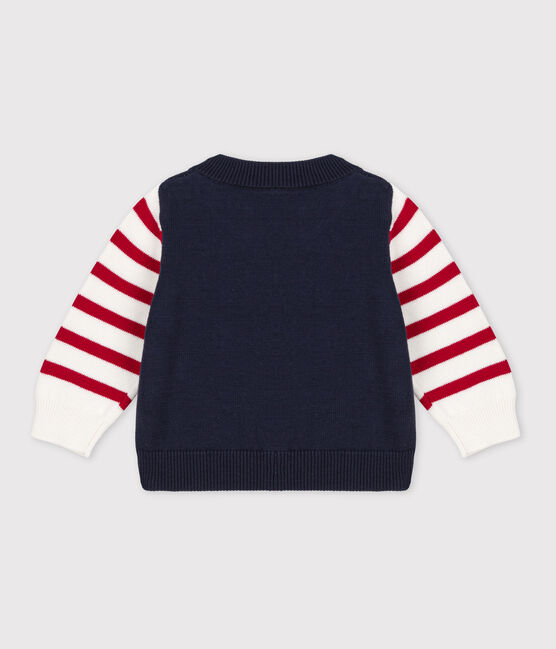 Babies' Cotton Knit Cardigan MARSHMALLOW white/MULTICO white