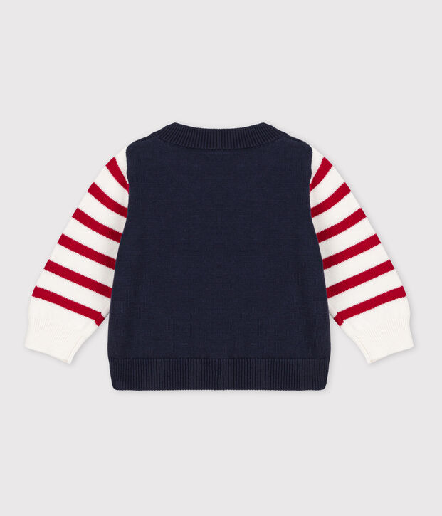 Babies' Cotton Knit Cardigan white/multicolor