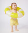 Babies' shark print swim shorts ORGE yellow/MARSHMALLOW white