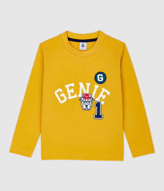 Boys' Long-Sleeved Cotton T-Shirt BOUDOR yellow