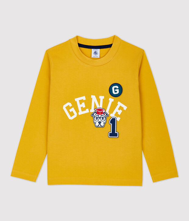 Boys' Long-Sleeved Cotton T-Shirt yellow