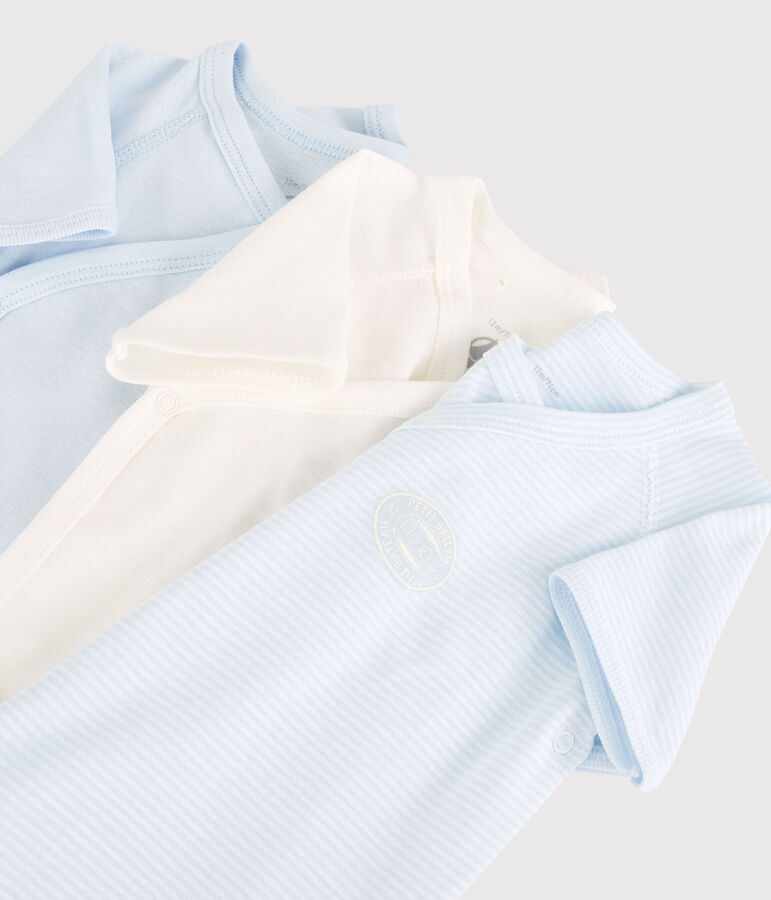 Babies' Short-Sleeved Pinstriped Wrapover Organic Cotton Bodysuits - 3-Pack variante 2