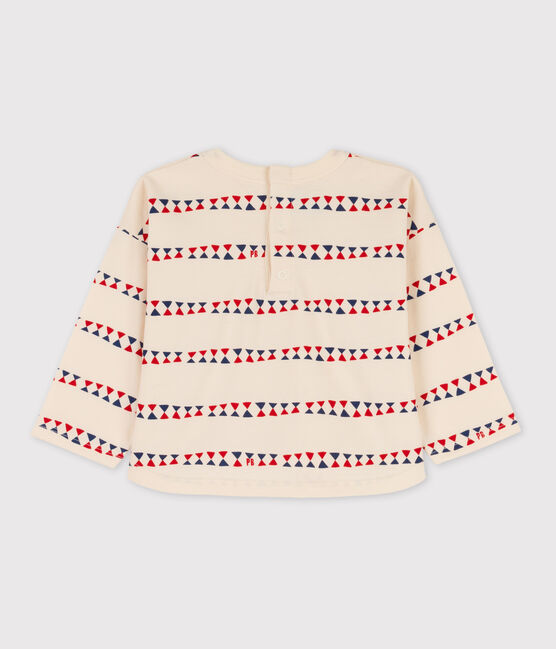 Babies' Long-Sleeved Printed Cotton T-Shirt AVALANCHE white/MULTICO