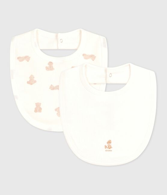 Pack of babies' bear-print cotton bibs variante 1