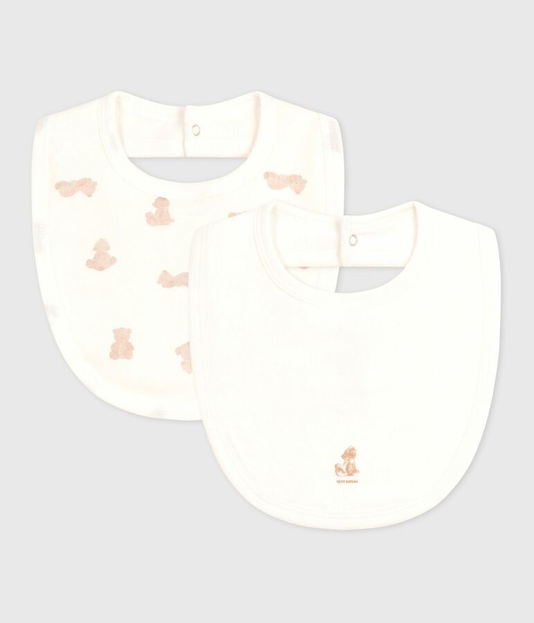 Pack of babies' bear-print cotton bibs multicolor