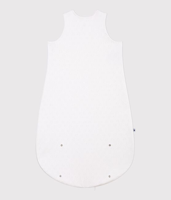 Baby sleeping bag in openwork cotton with hearts 0.5 TOG MARSHMALLOW white