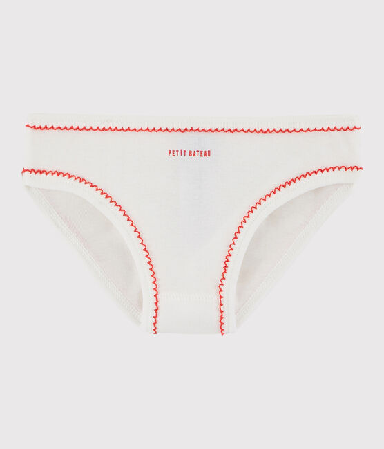Girls' Cotton Knickers MARSHMALLOW white