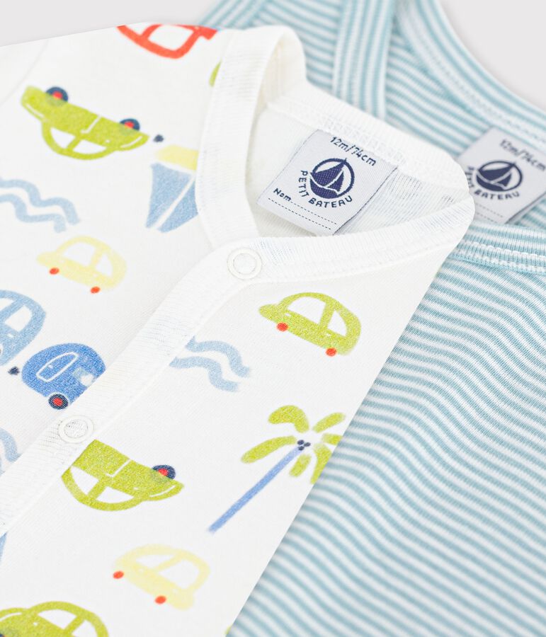 Pack of babies' short printed cotton jumpsuits variante 1