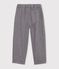 Children's pleated cotton flannel trousers grey