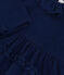 Babies' Long-Sleeved Super Fine Velour Dress BLEU FONCE