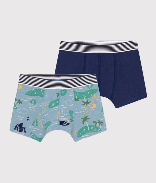 Boys' Cotton Explorer Boxer Shorts - Pack of 2 multicolor