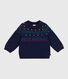 Babies' patterned wool and cotton jumper