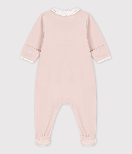 Babies' Velour Sleepsuit SALINE pink
