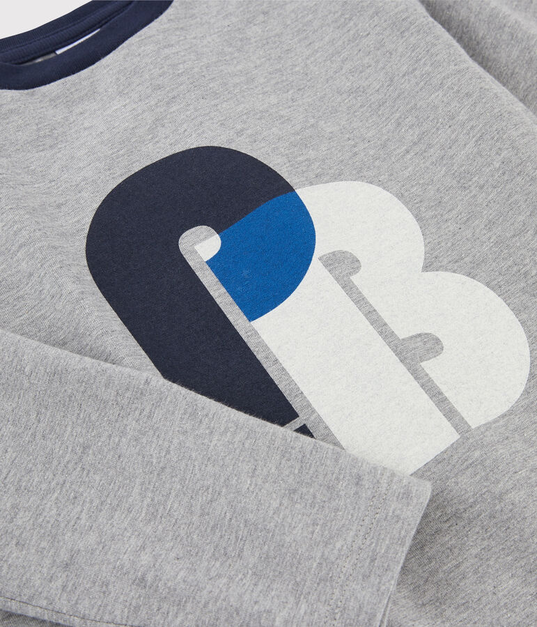 Boys Silkscreen Print T-shirt SUBWAY CHINE grey