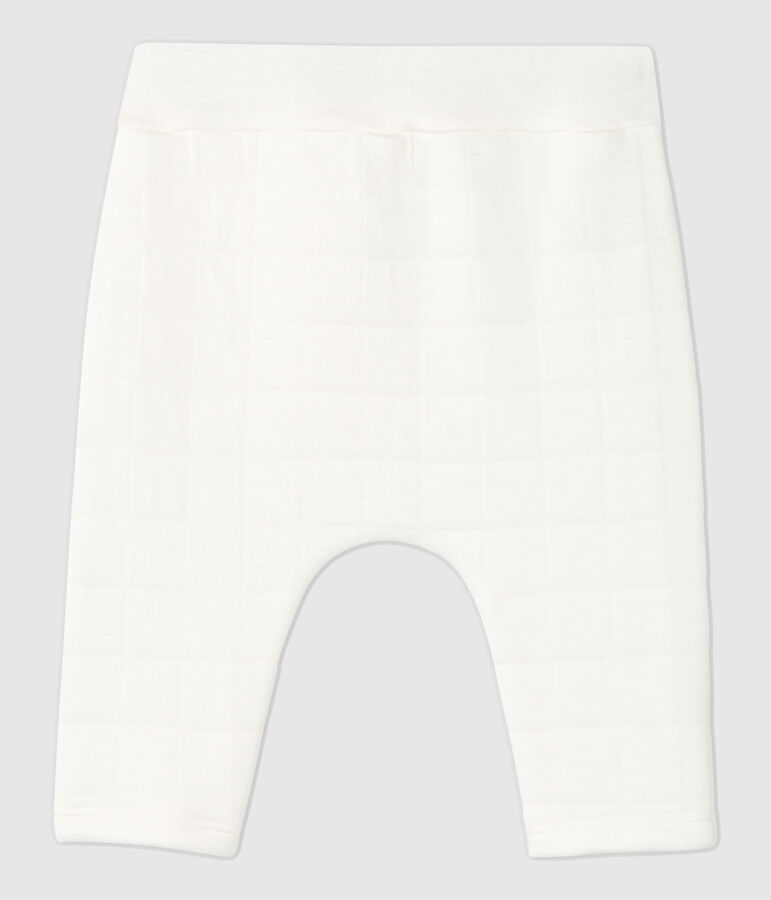 Babies' White Quilted Organic Cotton Trousers MARSHMALLOW white