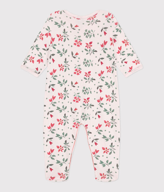 Babies' floral cotton pyjamas FLEUR pink/MULTICO white