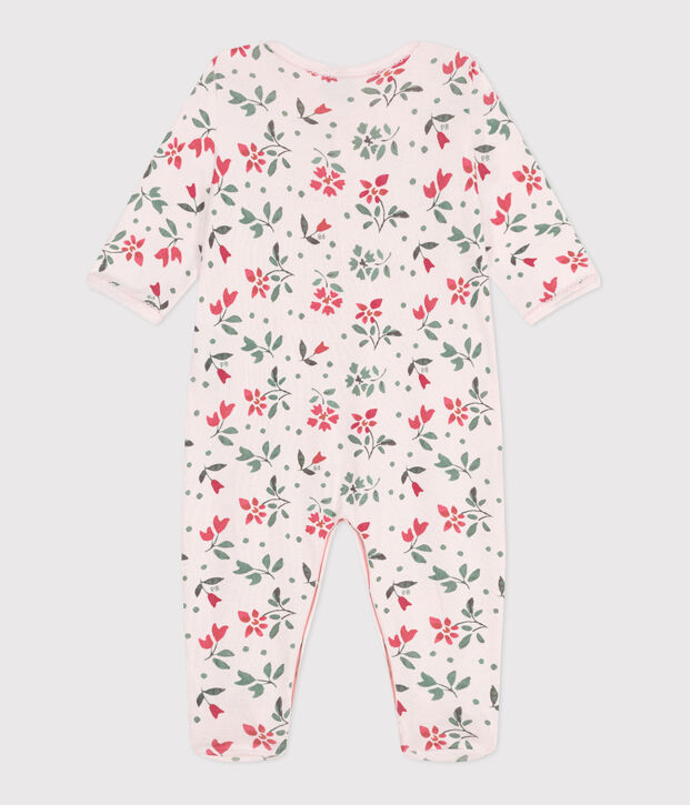 Babies' floral cotton pyjamas pink/multicolor