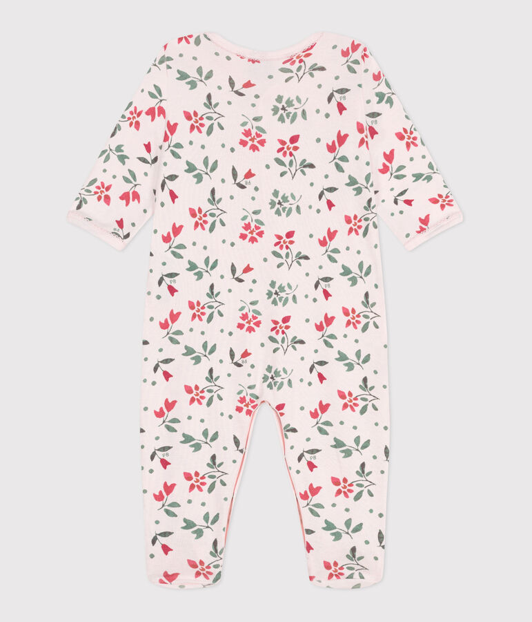 Babies' floral cotton pyjamas pink/multicolor