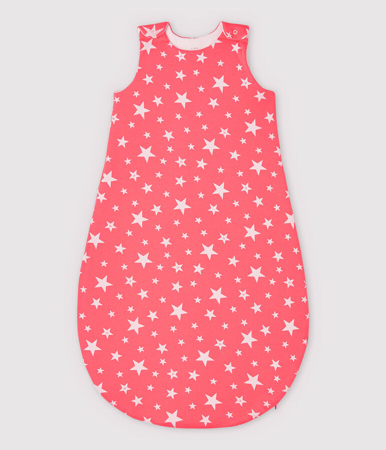 Babies' Starry Cotton Sleeping Bag PEACHY pink/MARSHMALLOW white